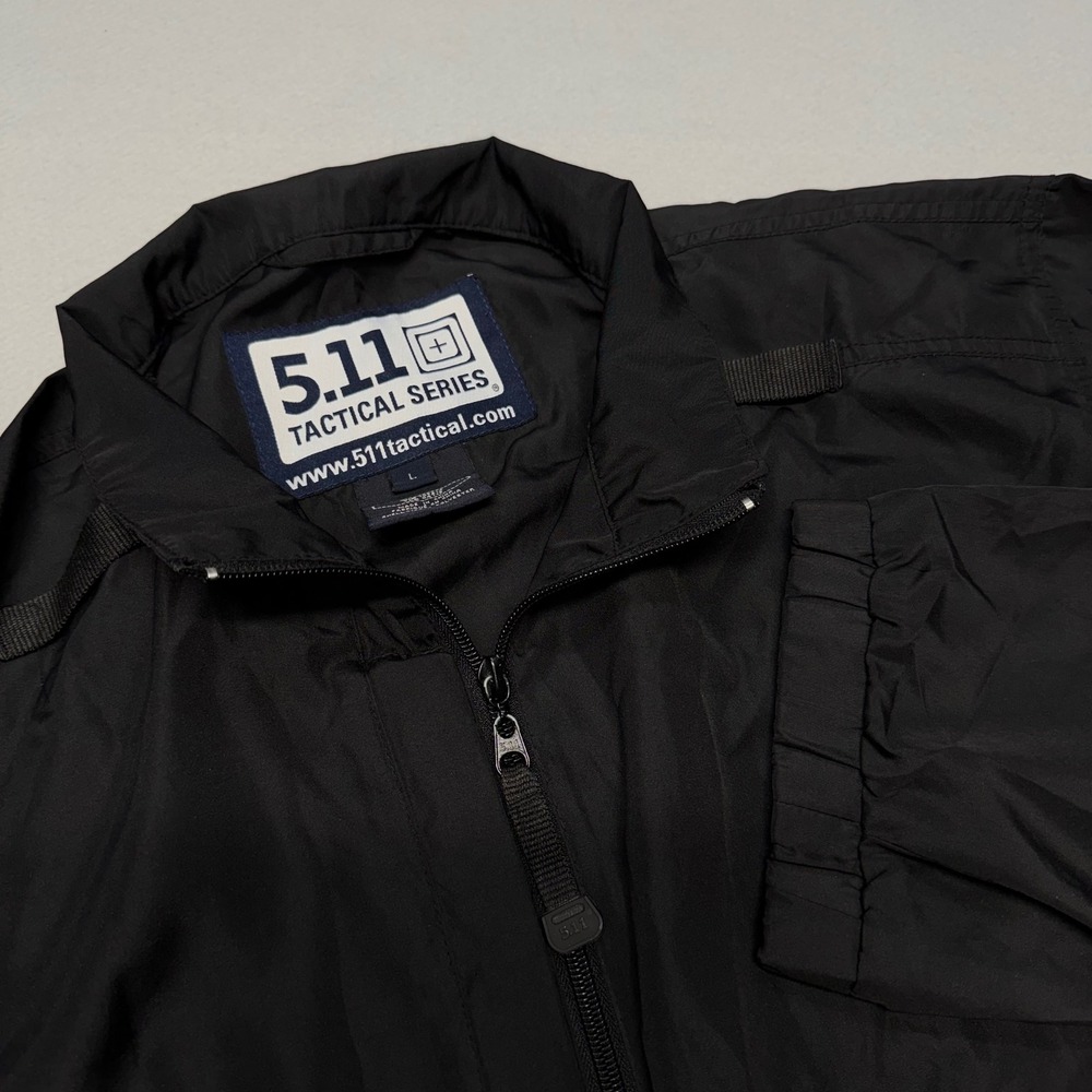 5.11 Tactical Series Mens Packable Jacket Large Black Full Zip Lightweight